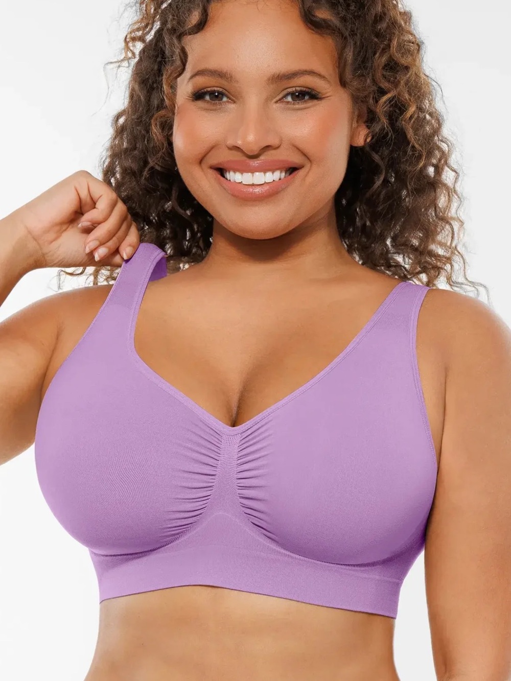 SEAMLESS NO UNDERWIRE FULL COVERAGE BRA purple
